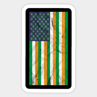 USA and Irish Flag Mashup Sticker